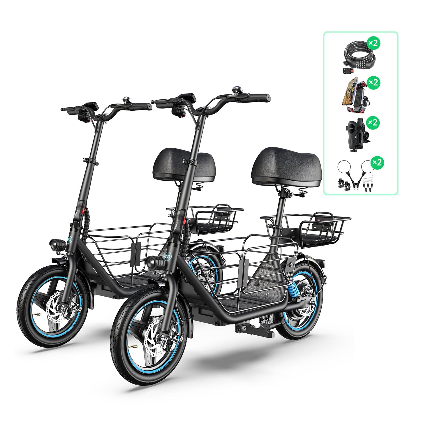 Gyroor C1Plus 1000W Electric Scooter with Dual Baskets for Pets & Cargo