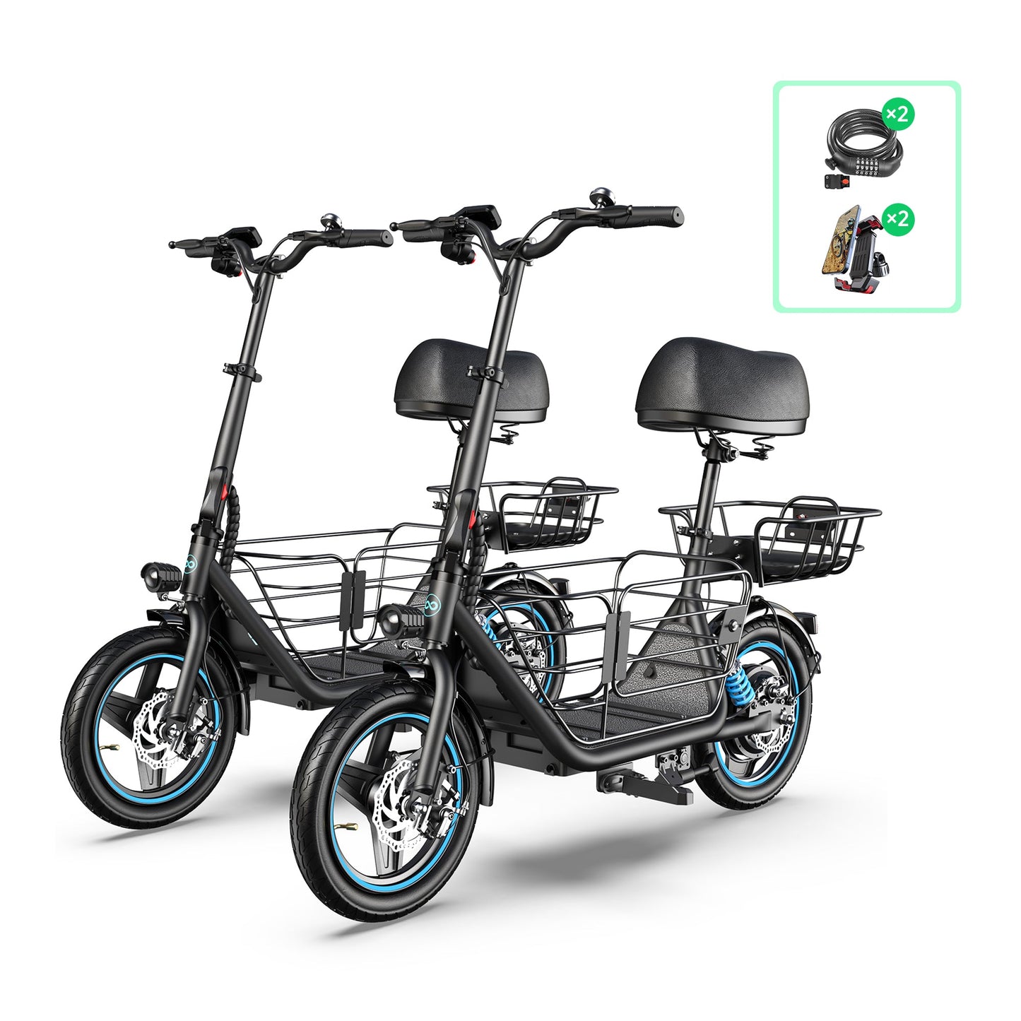 Gyroor C1Plus 1000W Electric Scooter with Dual Baskets for Pets & Cargo