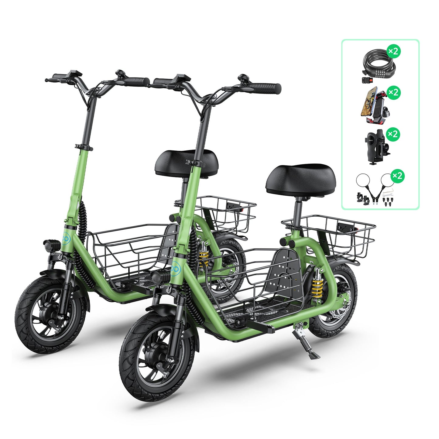 Gyroor C1 Pro 800W(Peak) Scooter – Dual Baskets for Cargo & Pets