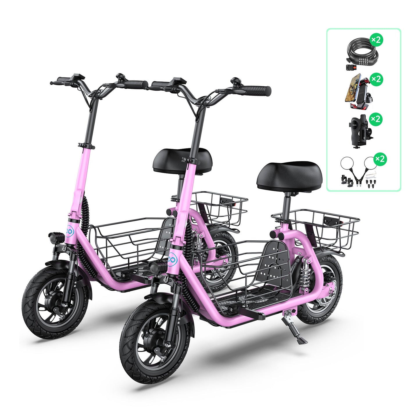 Gyroor C1 Pro 800W(Peak) Scooter – Dual Baskets for Cargo & Pets