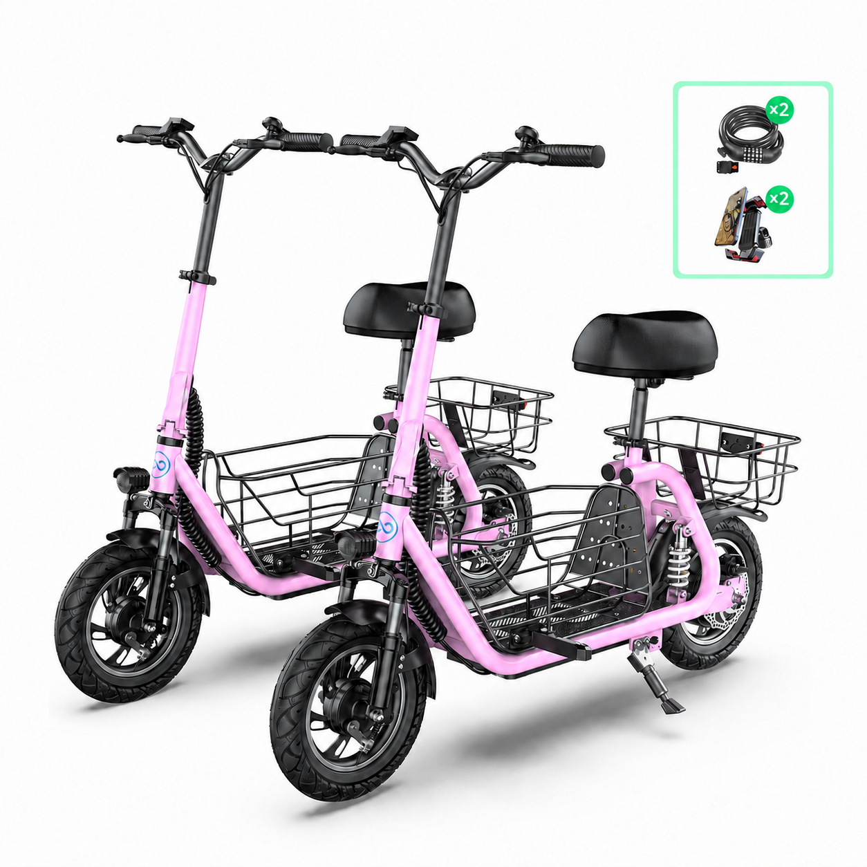 Gyroor C1 Pro 800W(Peak) Scooter – Dual Baskets for Cargo & Pets